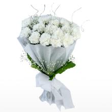 12 White Carnations Bouquet 12 White Carnations Bouquet